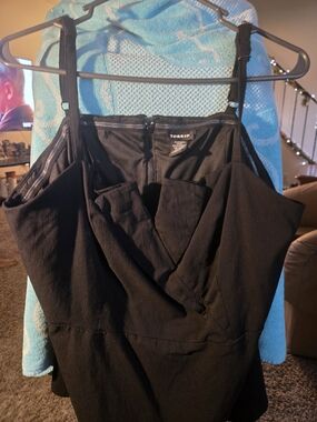 Torrid Surplice Peplum Black Sleeveless Top